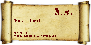Mercz Axel névjegykártya